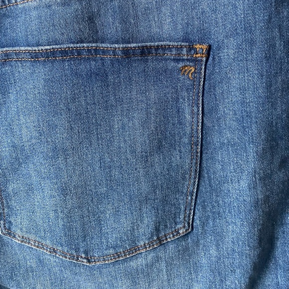 MADEWELL Blue Denim Jean Shorts High-Waisted Raw Hem Women’s Size 36 (Waist 44”) - Picture 7 of 11